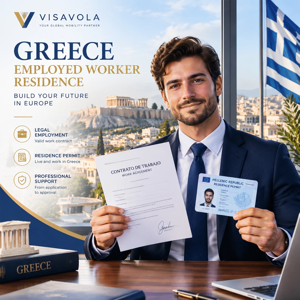 مجوز کار و اقامت نیروی کار استخدامی یونان (Greece Employed Worker Residence)