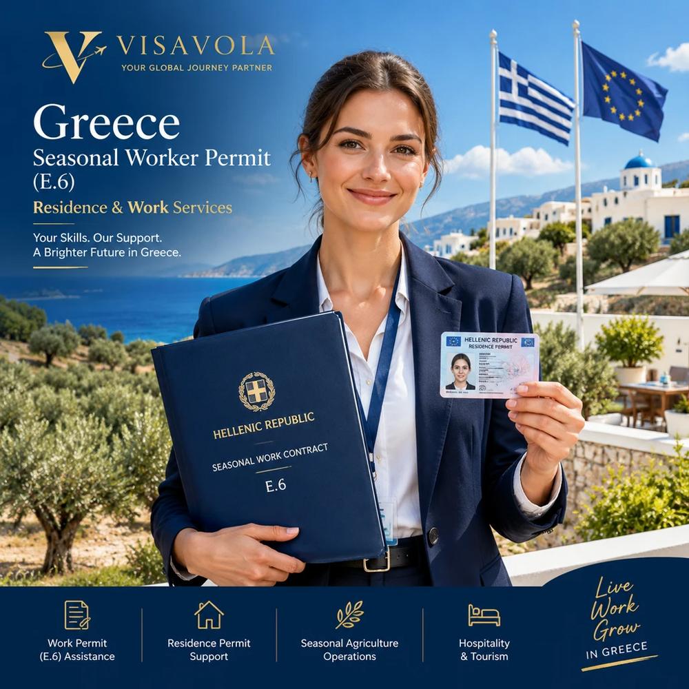 مجوز کار فصلی یونان (Greece Seasonal Worker Permit - E.6)