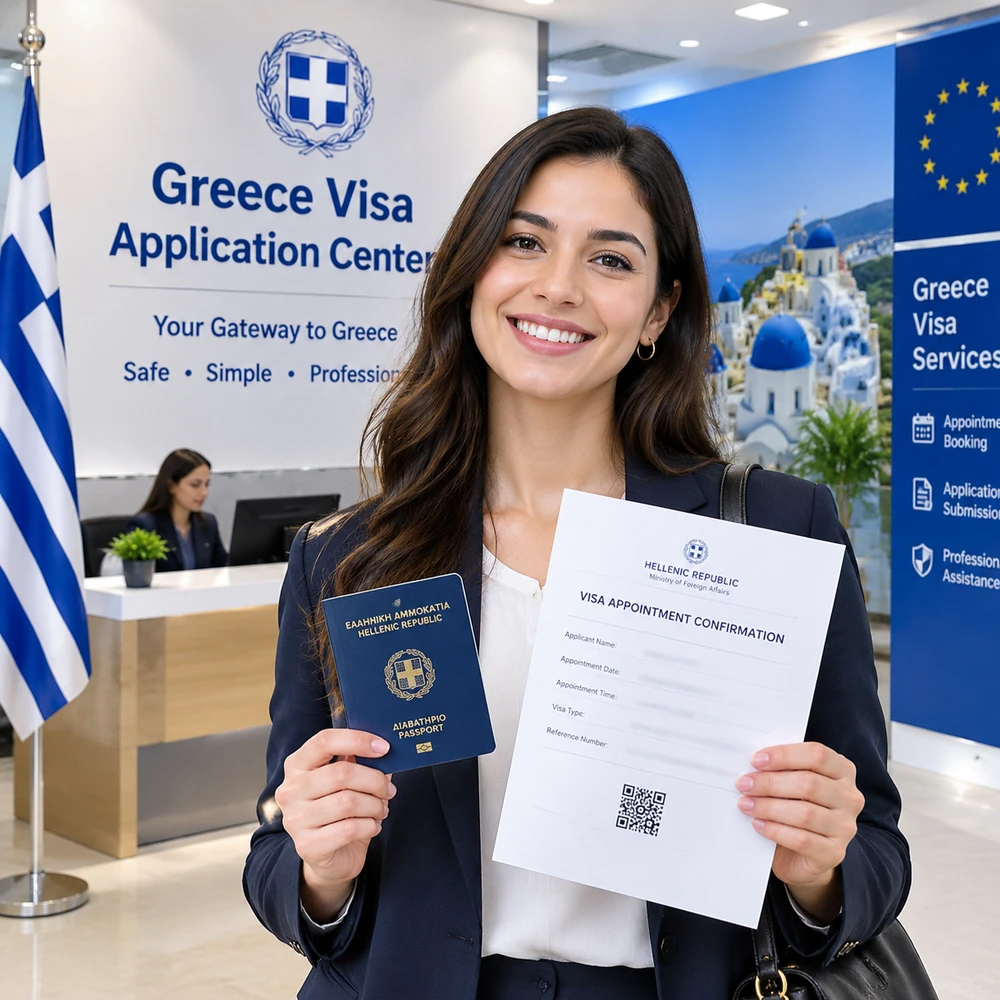 رزرو وقت و ثبت درخواست از طریق کارگزاری ویزا در یونان-(Greece Visa Appointment Booking and Application Submission Service via Agency)