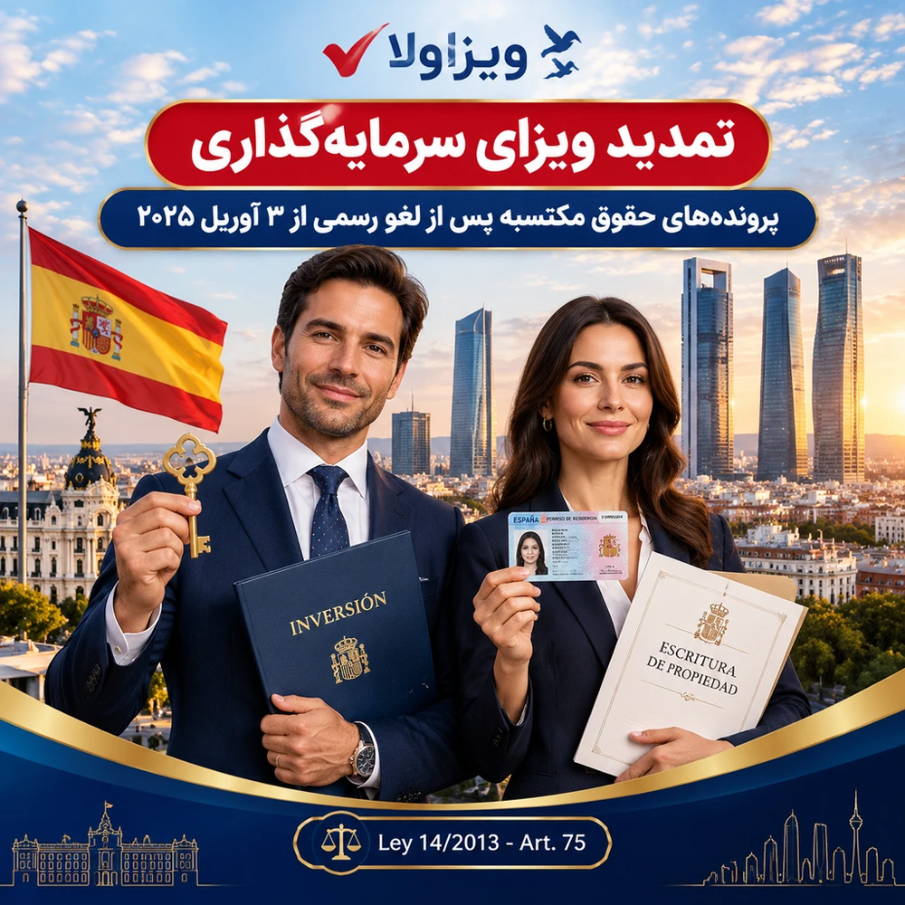 تمدید اقامت سرمایه‌گذاری اسپانیا (حقوق مکتسبه گلدن ویزا)